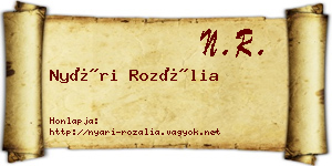 Nyári Rozália névjegykártya